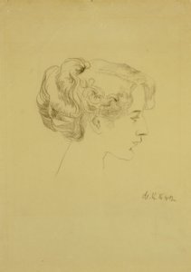 Kopf einer Frau im Profil von Max Klinger