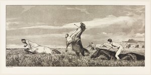 Verfolgter Zentaur (Intermezzi, Opus IV, Blatt 3) von Max Klinger