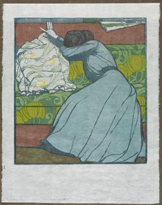 Das Kissen Martha Kurzweil auf einem Diwan sitzend, 1903