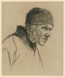 Alter Mann mit Mütze (Brustbild, Profil nach rechts), Studie zu: Schreitender Bauer (1894)