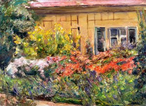 Blumenstauden am Gärtnerhäuschen nach Norden von Max Liebermann