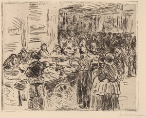Aus dem jüdischen Viertel in Amsterdam: Fischmarkt an der Straßenecke von Max Liebermann