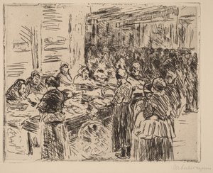 Aus dem jüdischen Viertel in Amsterdam: Fischmarkt an der Straßenecke von Max Liebermann