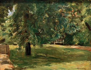 Gartenbank unter dem Kastanienbaum im Wannseegarten