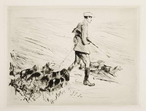 Jäger mit Hunden von Max Liebermann