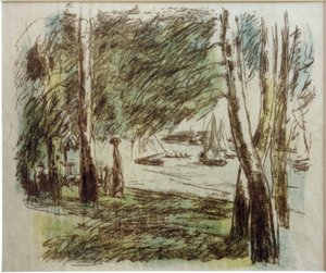 Landschaft am Wannsee mit Segelbooten von Max Liebermann