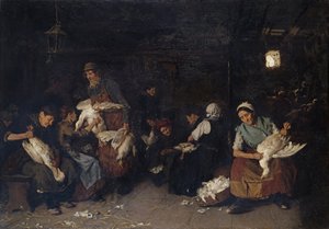 Frauen rupfen Gänse von Max Liebermann