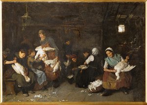 Frauen rupfen Gänse von Max Liebermann
