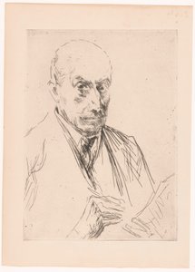 Selbstporträt von Max Liebermann, Zeichenstift in der Hand von Max Liebermann