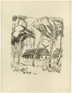 Gehöft hinter Birken, aus Die Samland-Ode