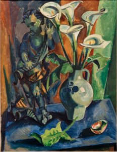 Stilleben mit Putto und Calla von Max Pechstein