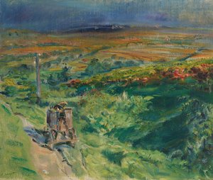 Palatinische Landschaft mit einem Weinfass