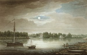 Nevka-Fluss in der Nähe der Yelagin-Brücke, 1829 von Maxim Nikiphorovich Vorobyev