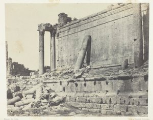 Baalbeck (Heliopolis), Tempel des Jupiter, Ostfassade; Syrien von Maxime Du Camp