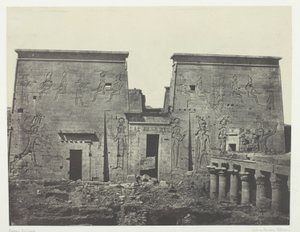 Drômos und Philônes, Großer Tempel von Isis bei Pilônes; Nubien, Tafel 72 aus dem Album "Ägypten, Nubien, Palästina und Syrien" (1852)