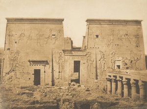 Dromos und Pylonen des großen Tempels der Isis, in Philae, 13. April 1850