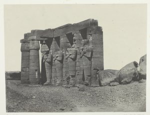 Gournah, Peristyl des Grabes von Osymandias (Ramesseum Occidental); Theben, Platte 59 aus dem Album "Ägypten, Nubien, Palästina und Syrien" (1852) von Maxime Du Camp