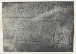Großer Tempel der Isis in Philä, demotische Inschrift; Nubien, Tafel 76 aus dem Album "Ägypten, Nubien, Palästina und Syrien" (1852) von Maxime Du Camp