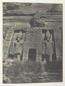 Ibsamboul, Eingang des Spéos von Hathor; Nubien, Tafel 109 aus dem Album "Ägypten, Nubien, Palästina und Syrien" (1852) von Maxime Du Camp