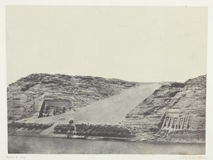 Ibsamboul, Die zwei Spéos; Nubien, Tafel 101 aus dem Album "Ägypten, Nubien, Palästina und Syrien" (1852) von Maxime Du Camp