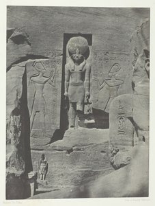 Ibsamboul, Skulpturen des Eingangs des Späos von Phrè, Nubien, 1849-51, gedruckt 1852 von Maxime Du Camp