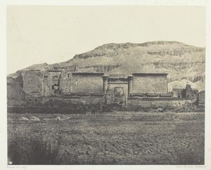 Médinet-Habou, Gesamtansicht der Ruinen, Theben, 1849-51, gedruckt 1852 von Maxime Du Camp