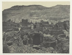 Médinet-Habou, Ruinen der Stadt Papa; Theben von Maxime Du Camp