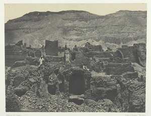 Médinet-Habou, Ruinen der Stadt Papa, Theben, 1849-51, gedruckt 1852