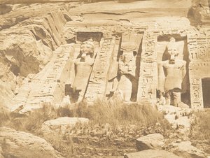 Hälfte der Fassade des Spéos von Athor, in Abousembil südlicher Teil, 28. März 1850