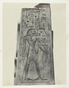 Palais de Karnak, Säule vor dem Granitheiligtum; Theben von Maxime Du Camp
