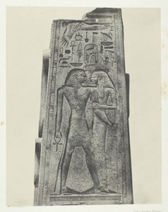 Palais de Karnak, Pilier Devant le Sanctuaire de Granit, Theben, 1849-51, gedruckt 1852 von Maxime Du Camp