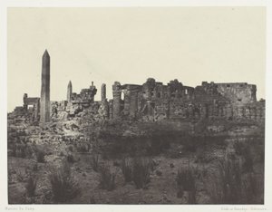 Palast von Karnak, Gesamtansicht der Ruinen, von Norden aufgenommen; Theben von Maxime Du Camp