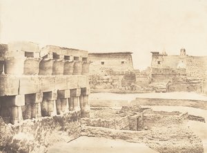 Palast und Dorf von Luxor, von Süden gesehen, Theben, 1849-50