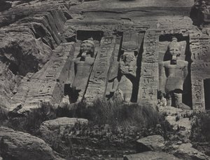 Südlicher Teil des in den Fels gehauenen Tempels von Hathor, Abu Simbel von Maxime Du Camp