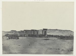 Tempel und Dorf von Debod, Parembole des Itinerars von Antonin; Nubien, Tafel 85 aus dem Album "Ägypten, Nubien, Palästina und Syrien" (1852)