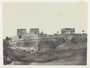 Ansicht vom Südwestwinkel, Philoe; Nubien, Platte 69 aus dem Album "Ägypten, Nubien, Palästina und Syrien" (1852) von Maxime Du Camp