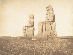 Ansicht der beiden Kolosse des Amenophiums in Theben, 1849-50