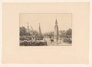 Ansicht des Montelbaansturms in Amsterdam von Maxime François Antoine Lalanne