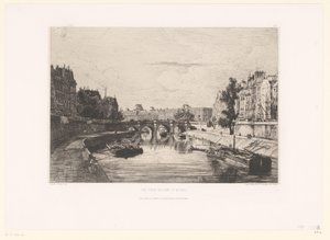 Ansicht der Pont Saint-Michel in Paris von Maxime François Antoine Lalanne