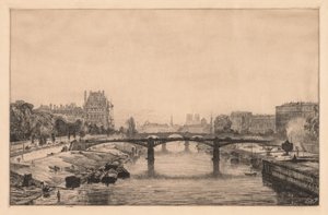 Paris, Blick von der Concorde-Brücke, 1866 von Maxime Lalanne