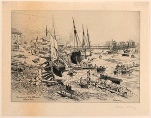 Ein alter Hafen in der Normandie von Maxime Lalanne