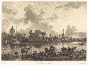 Tiere auf der Weide von Maxime Lalanne after Nicolaes Pietersz Berchem