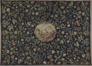 Tischdecke mit der Personifikation von Flora und einem Blumenmuster von Maximiliaan van der Gucht (possibly)