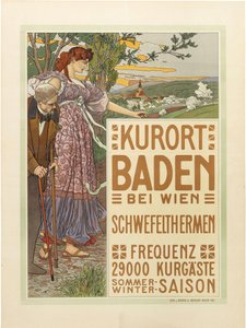 Kurort Baden bei Wien, ca. 1910 von Maximilian Liebenwein