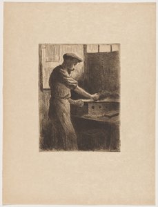 Auguste Delâtre bei der Arbeit von Maximilien Luce