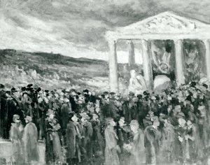 Begräbnis von Auguste Rodin in der Villa des Brillants, 1917 von Maximilien Luce