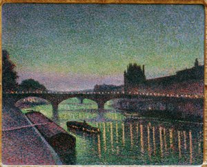 Le Louvre et le Pont du Caroussel, effet de Nuit von Maximilien Luce
