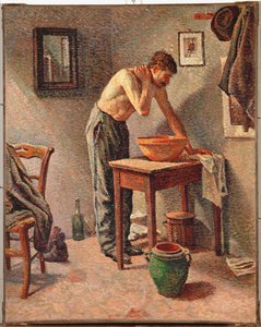 Mann beim Waschen von Maximilien Luce