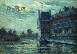 Die Überschwemmungen von 1910, der Pavillon de Flore, im Louvre, Paris, 1910 von Maximilien Luce