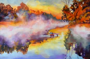Bunte neblige Morgenfahrt von Maxine Shore
